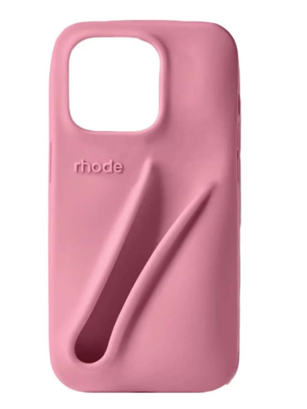 RHODE Pink Silicone iPhone Lip Case with Ribbon Grip Pro Max 16